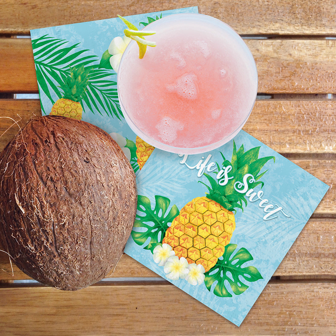 Serviettes de cocktail, « La vie est douce », paquet de 20