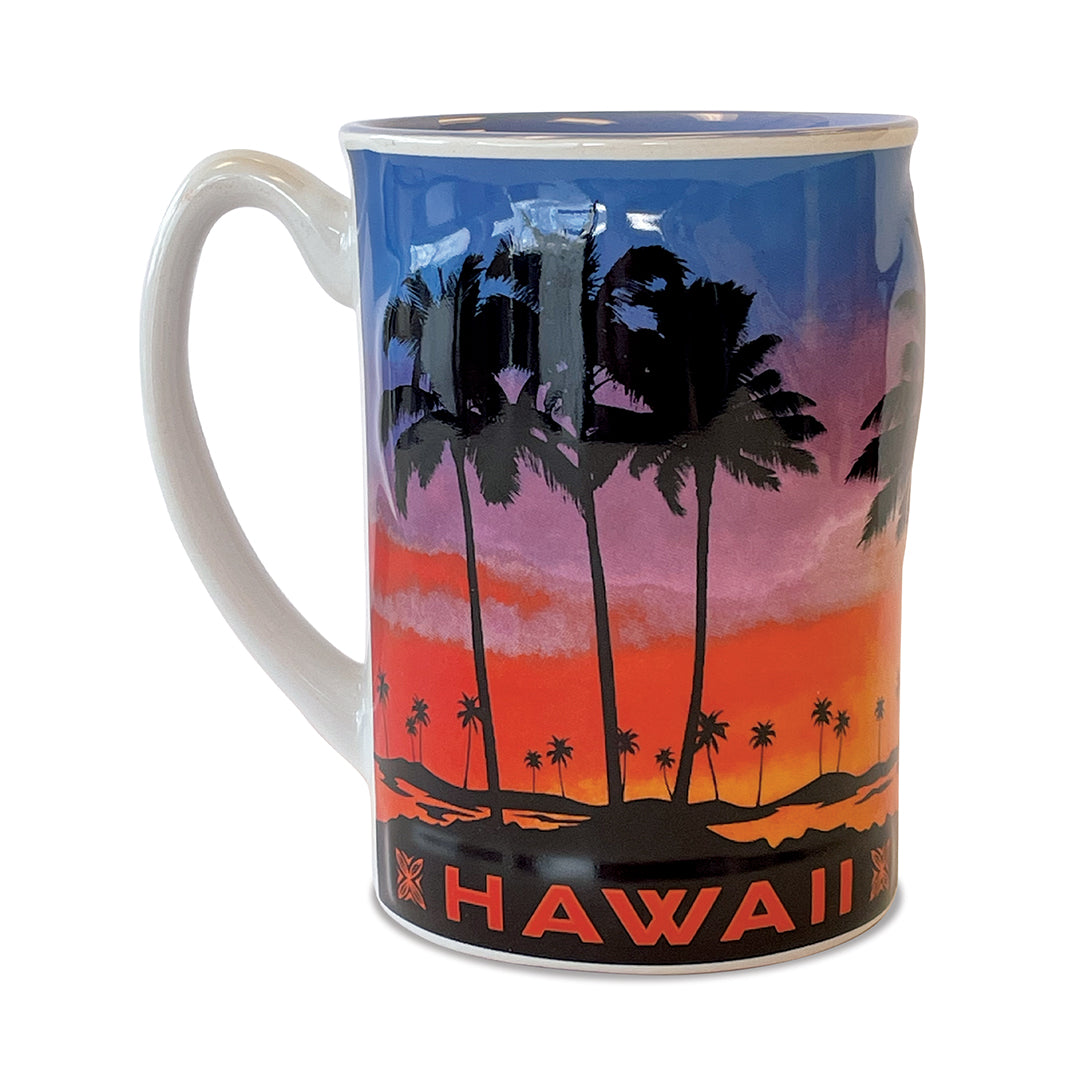 14 oz. Embossed Mug, Evening Palms