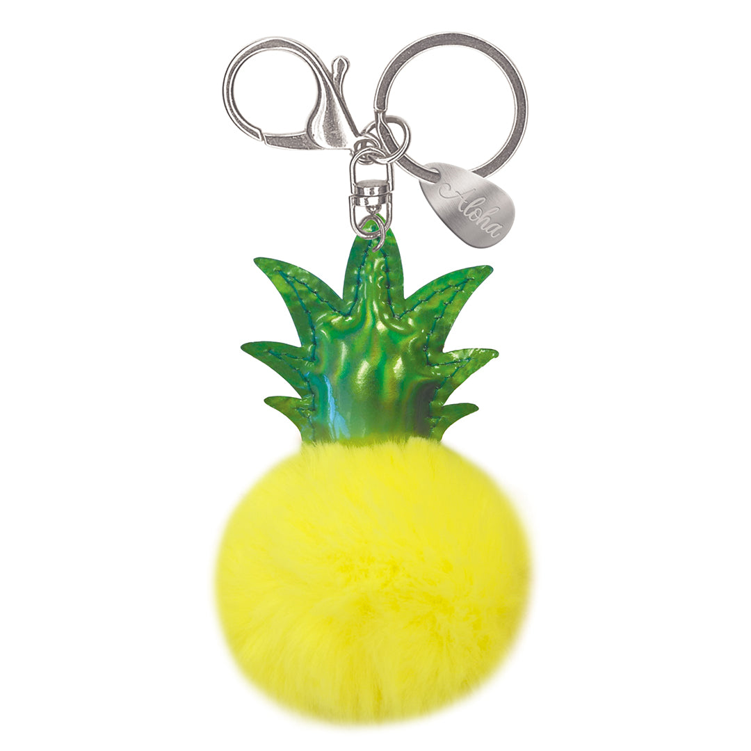 Island Pom-Pom Keychain, Pineapple