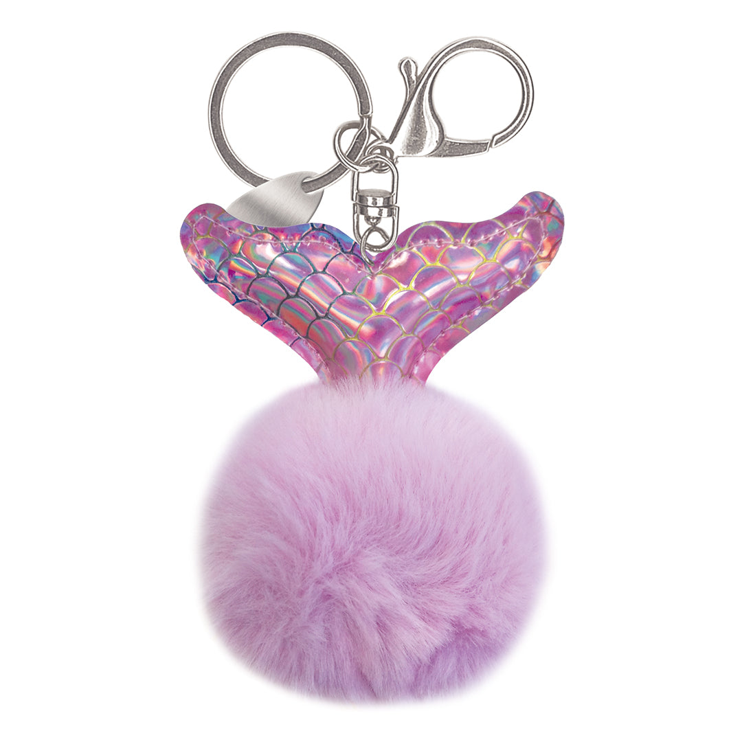 Island Pom-Pom Keychain, Mermaid Tail
