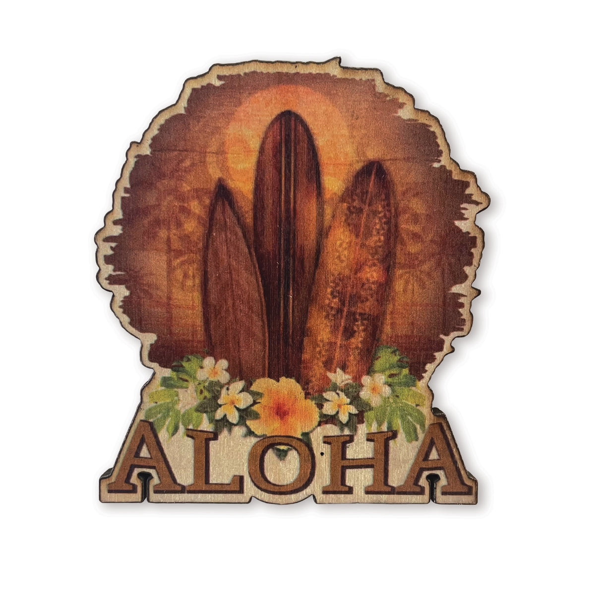 Surf Sunset Printed Wood Magnet