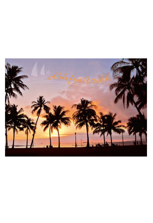 50-Pack Oahu Postcards, Waikiki Sunset, 4x6
