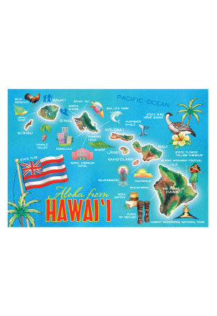 50-Pack Generic Postcards Highlights of Hawaii 4x6