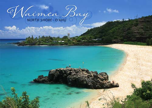 25-Pack Oahu Postcards Waimea Bay 5x7
