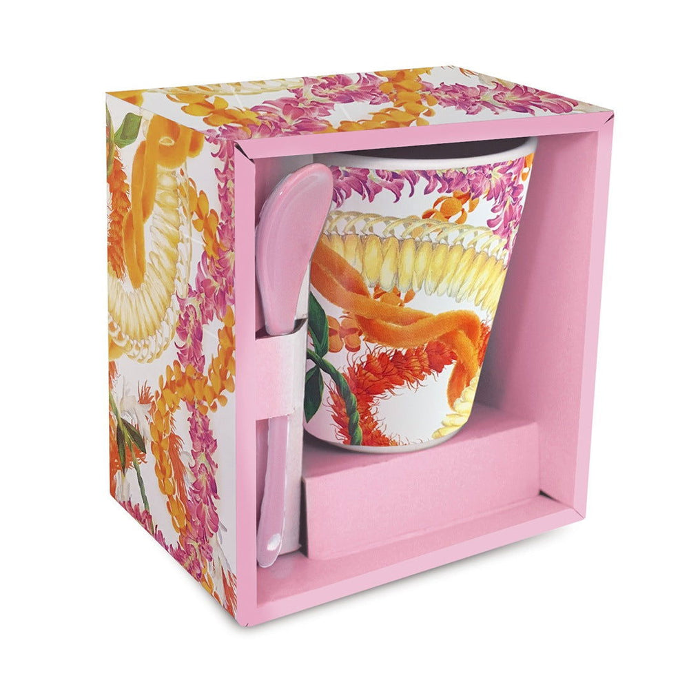 12 oz. Mug and Spoon Set, Leis of Aloha  