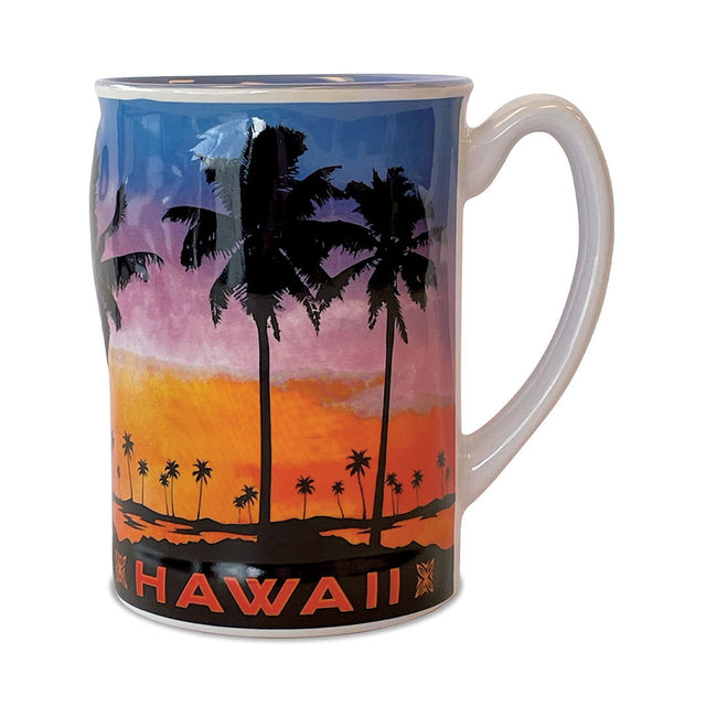 14 oz. Embossed Mug, Evening Palms  