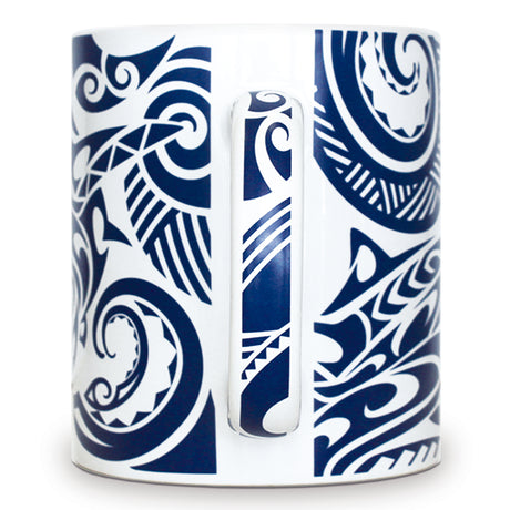 14 oz. Mug Tribal Shark Blue handle