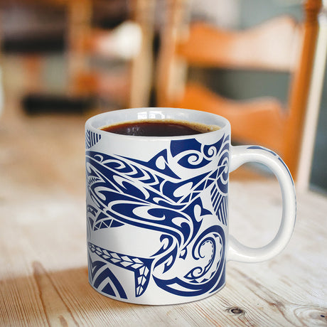 14 oz. Mug Tribal Shark Blue