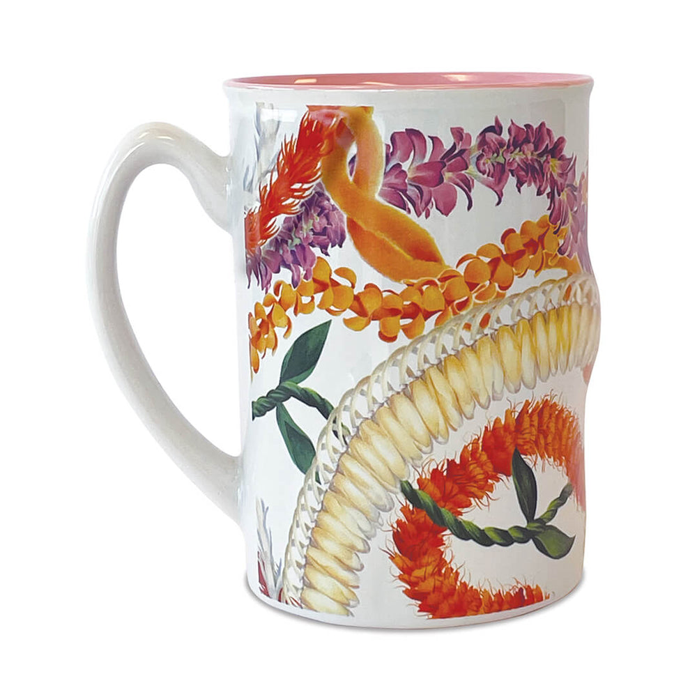 14 oz Embossed Mug, Leis of Aloha, hawaii