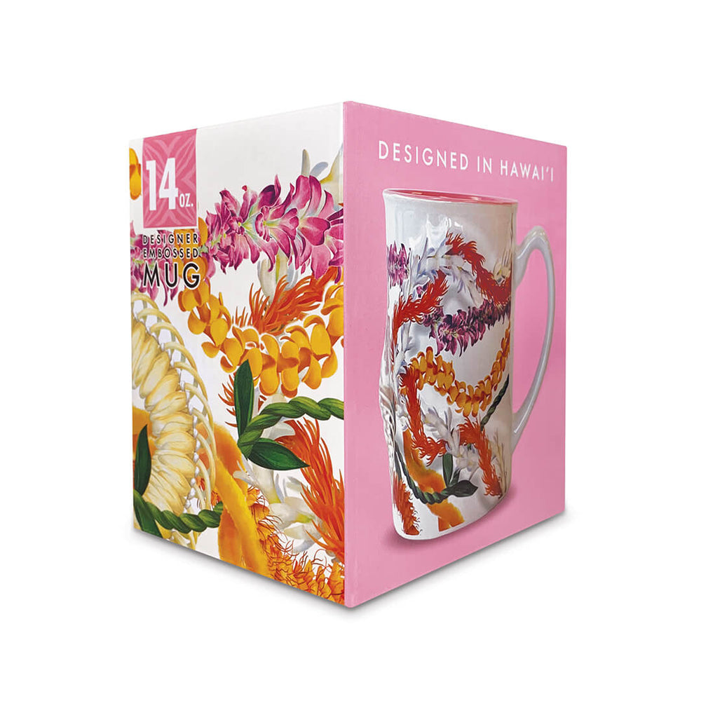 14 oz Embossed Mug, Leis of Aloha  
