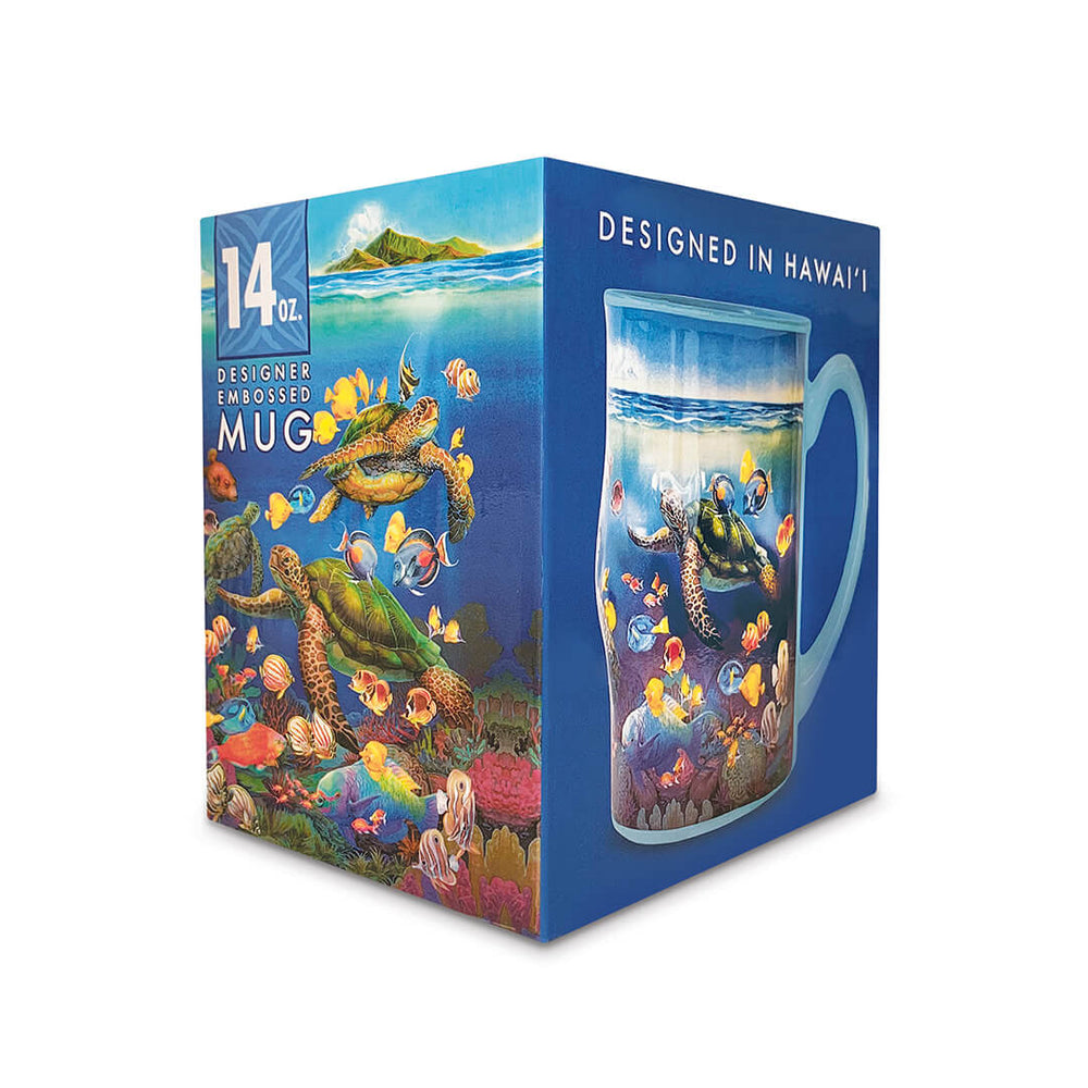 14 oz Embossed Mug, Ocean of Friends  