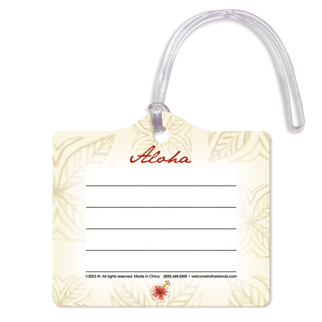 Die Cut Luggage Tag, Stamped with Aloha