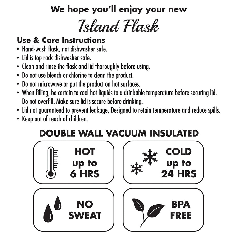 18.6 oz. Island Flask, Swimming Honu - Black  