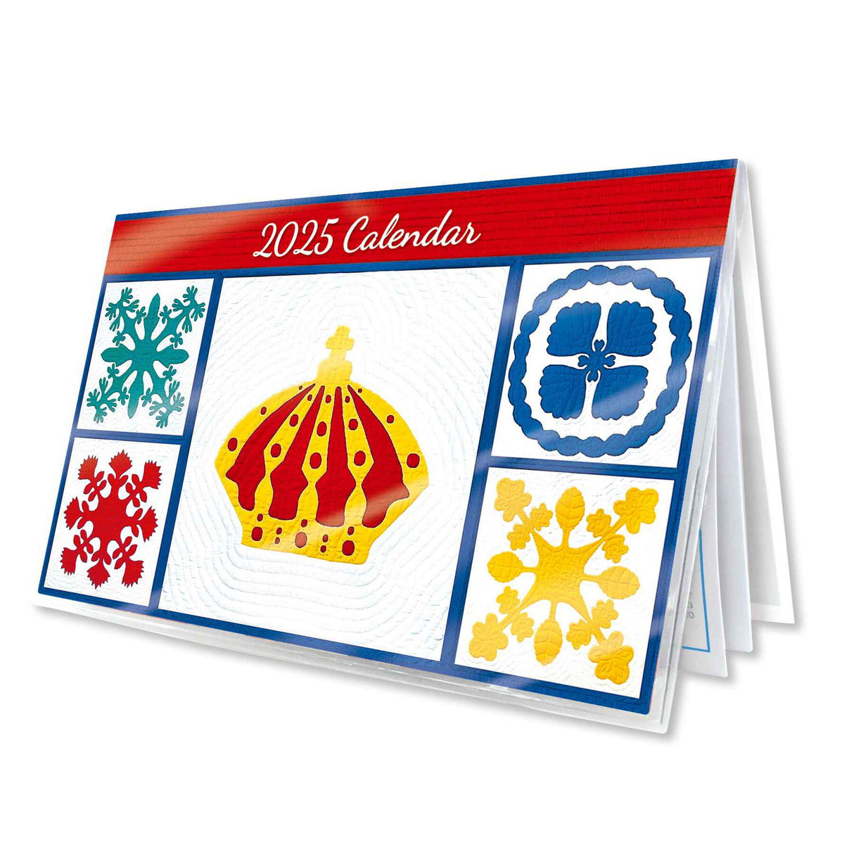 2025 Pocket Calendar: Eight Islands Sampler's Quilt featuring Hawaiian patchwork designs