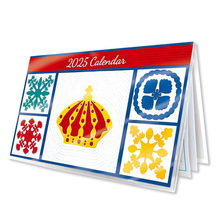 2025 Pocket Calendar: Eight Islands Sampler's Quilt featuring Hawaiian patchwork designs