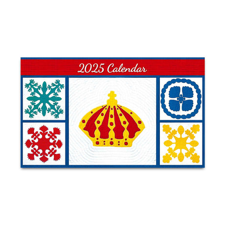 Eight Islands Sampler's Quilt: 2025 Pocket Calendar showcasing traditional Hawaiian quilt patterns