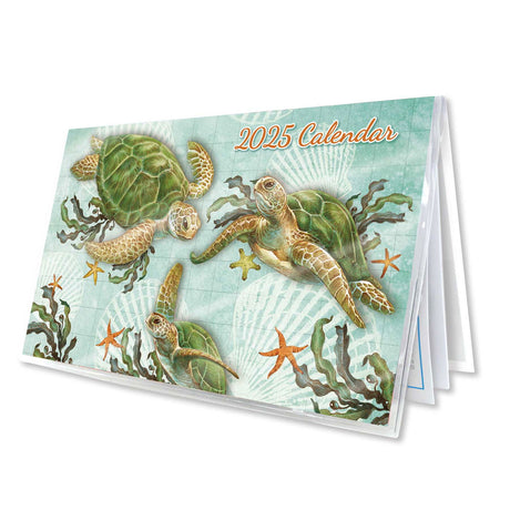 2025 Pocket Calendar: Honu Journey featuring Hawaiian sea turtle illustrations