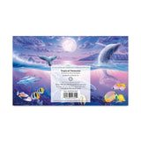 Back view for 'Tropical Treasures' pocket calendar with whales and ocean design