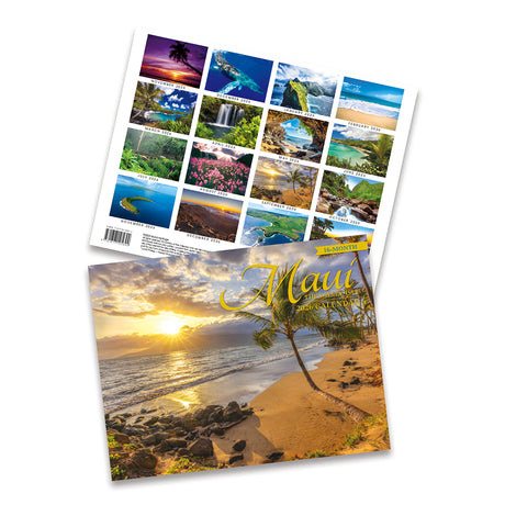 Maui hawaii 2026 calendar with scenic images
