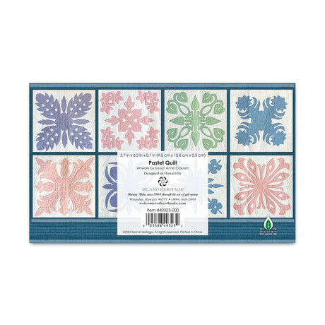 back view of 2026 pocket calendar with colorful quilt pattern