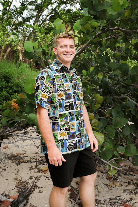 Surf Town Mens Aloha Shirt