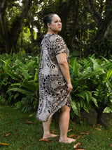 Honu Strength Silver Womens Collared Short Sleeve Dress