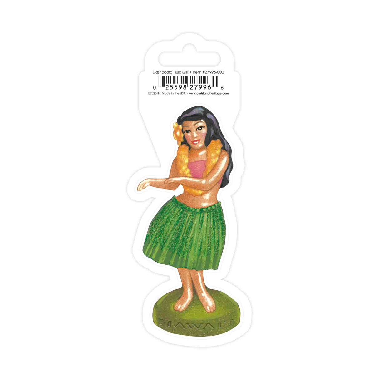 Dashboard Hula Girl Matte Sticker