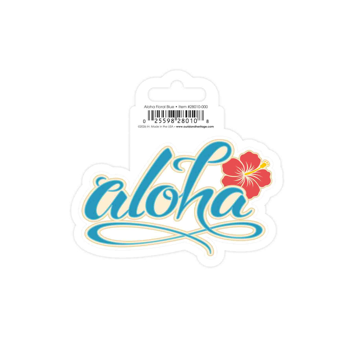 Aloha Floral Blue Matte Sticker