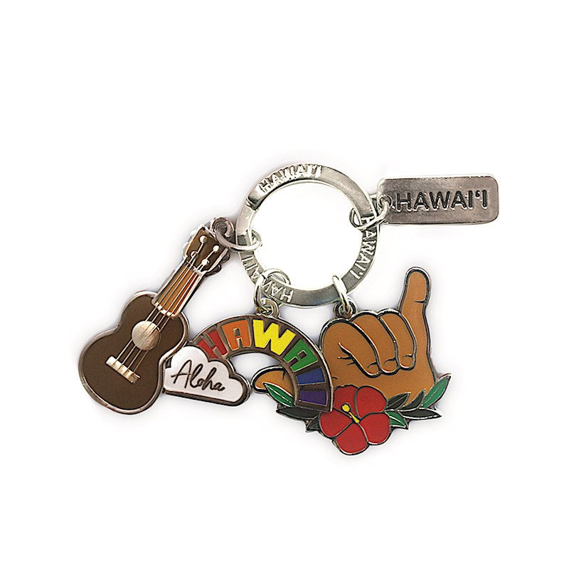 3-Charm Keychain, Hawaii Icons