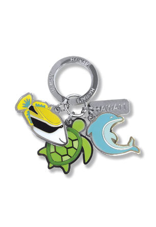 3-Charm Keychain, Marine Life