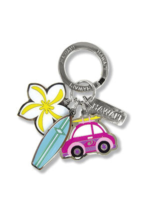 3-Charm Keychain, Surf Set