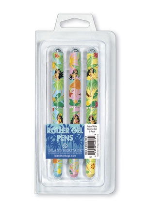 3-Pack Rollerball Pens, Island Hula Honeys  