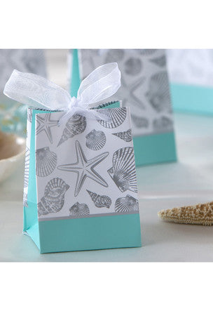 Wedding Favor Gift Bags, Seashells 6-Pack