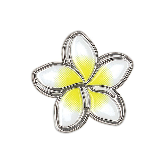 3D Foil Decal, Plumeria White