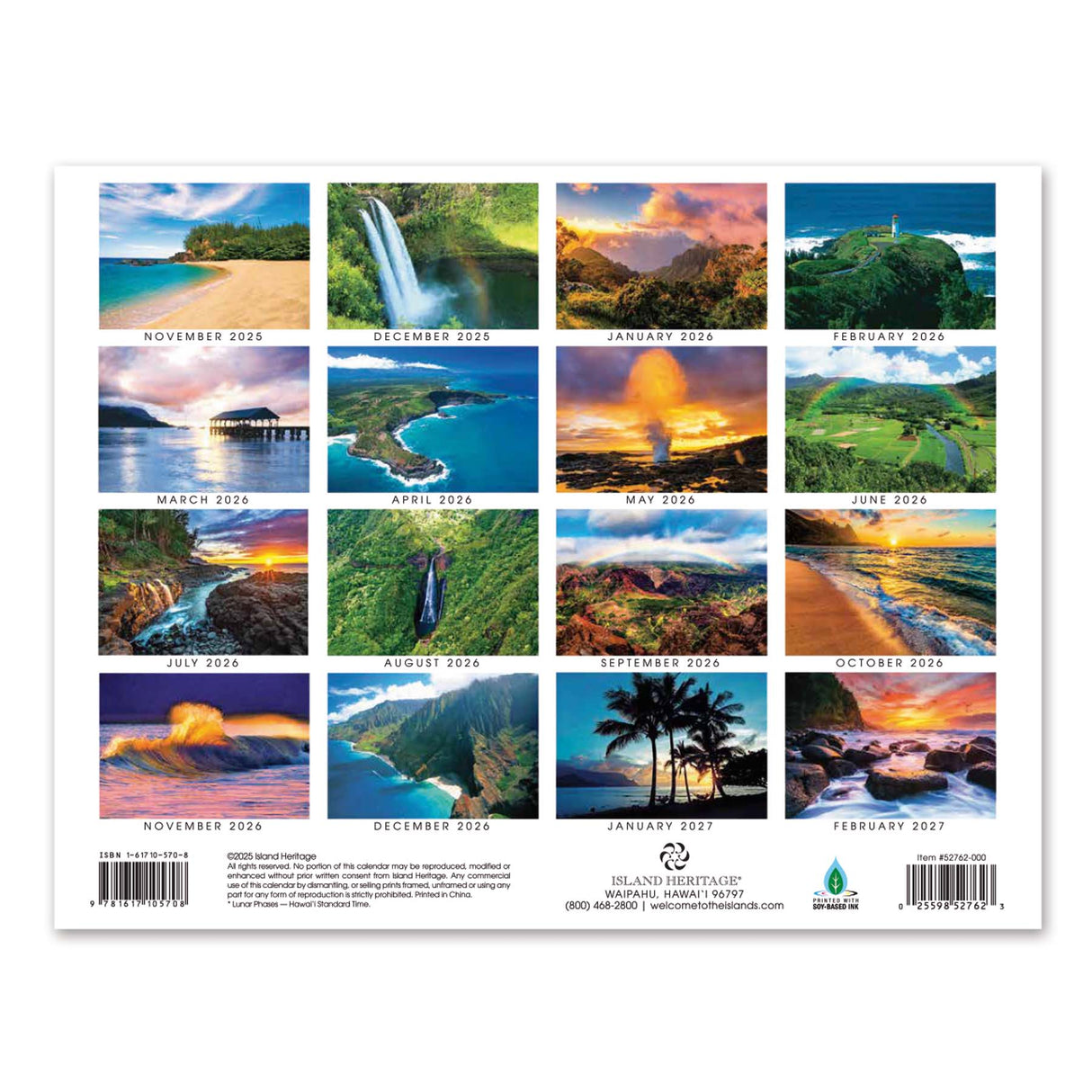 2026 Trade Calendar, Kaua‘i, The Garden Isle