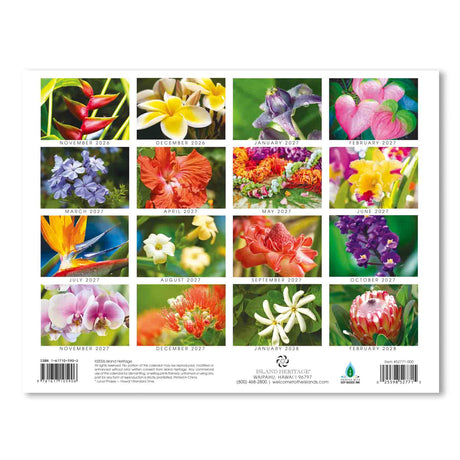 2027 Trade Calendar, Flowers of Hawai‘i
