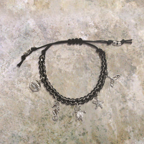 5 Charm Adjustable, Marine, Black Cord