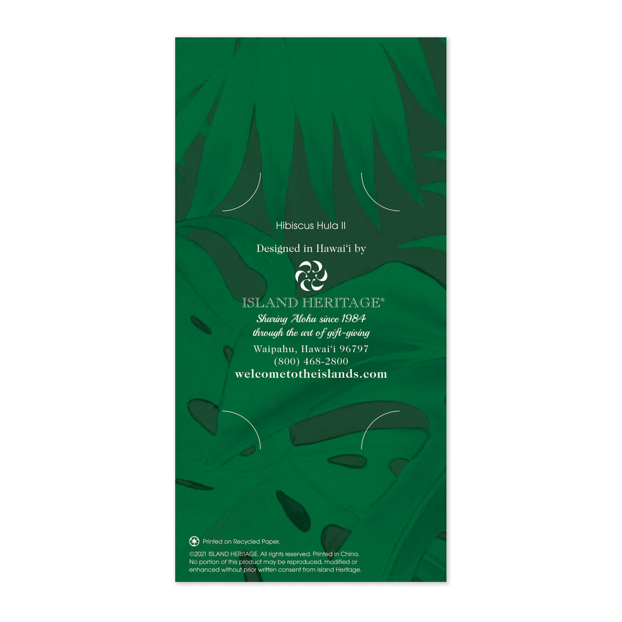 Cartes de placement d'argent, Hibiscus Hula II - Aloha, paquet de 4