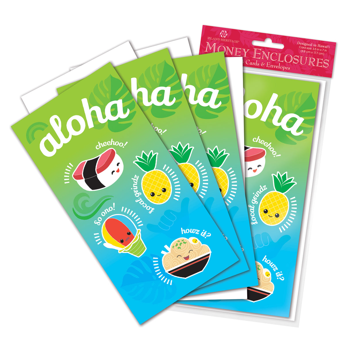 Money Enclosure Cards, Local Grindz, 4-Pack