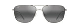 Maui Jim Mikioi Matte Titanium Polarized Aviator Sunglasses
