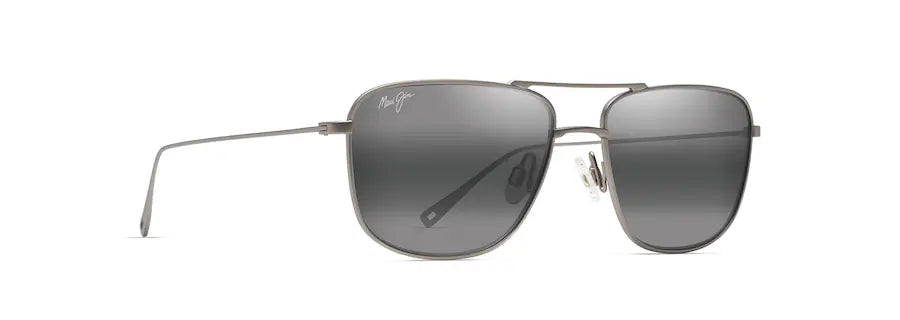 Maui Jim Mikioi Matte Titanium Polarized Aviator Sunglasses