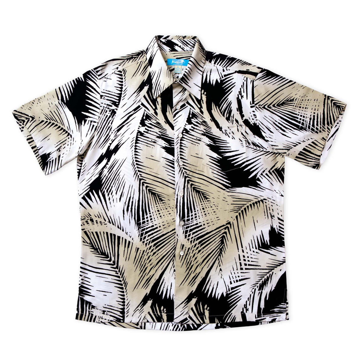 Palm Leaf Black Sand Men's Aloha Shirt
