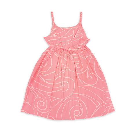 Ocean Waves Coral Girls Dress