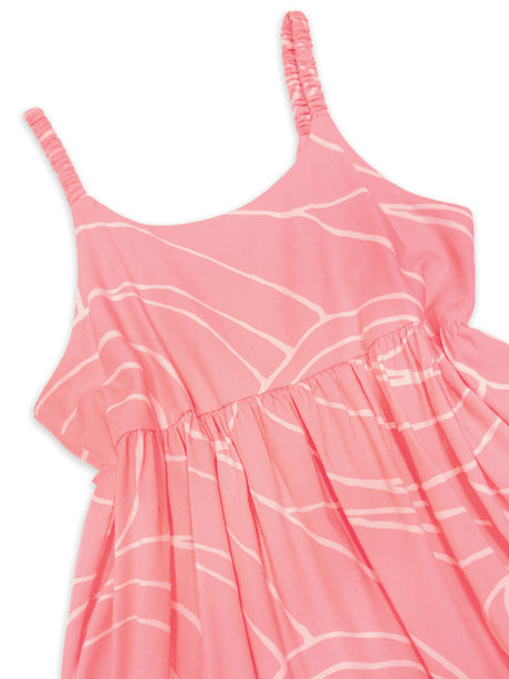Ocean Waves Coral Girls Dress