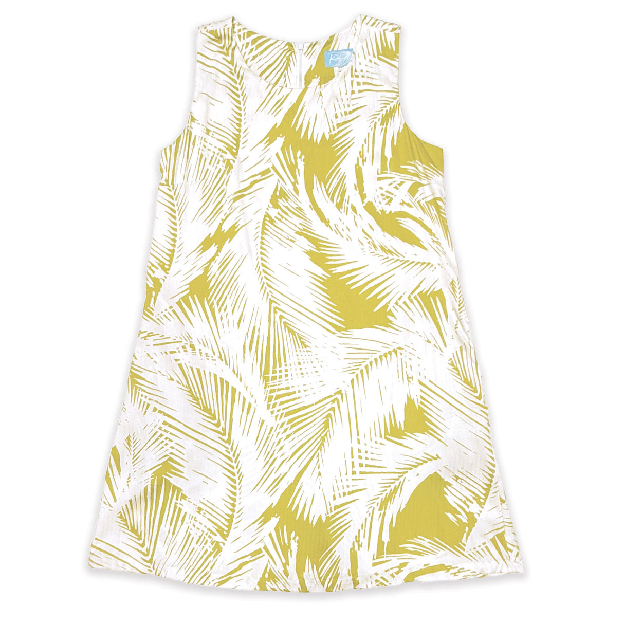 Palm Leaf Lime Women's Boatneck Dress