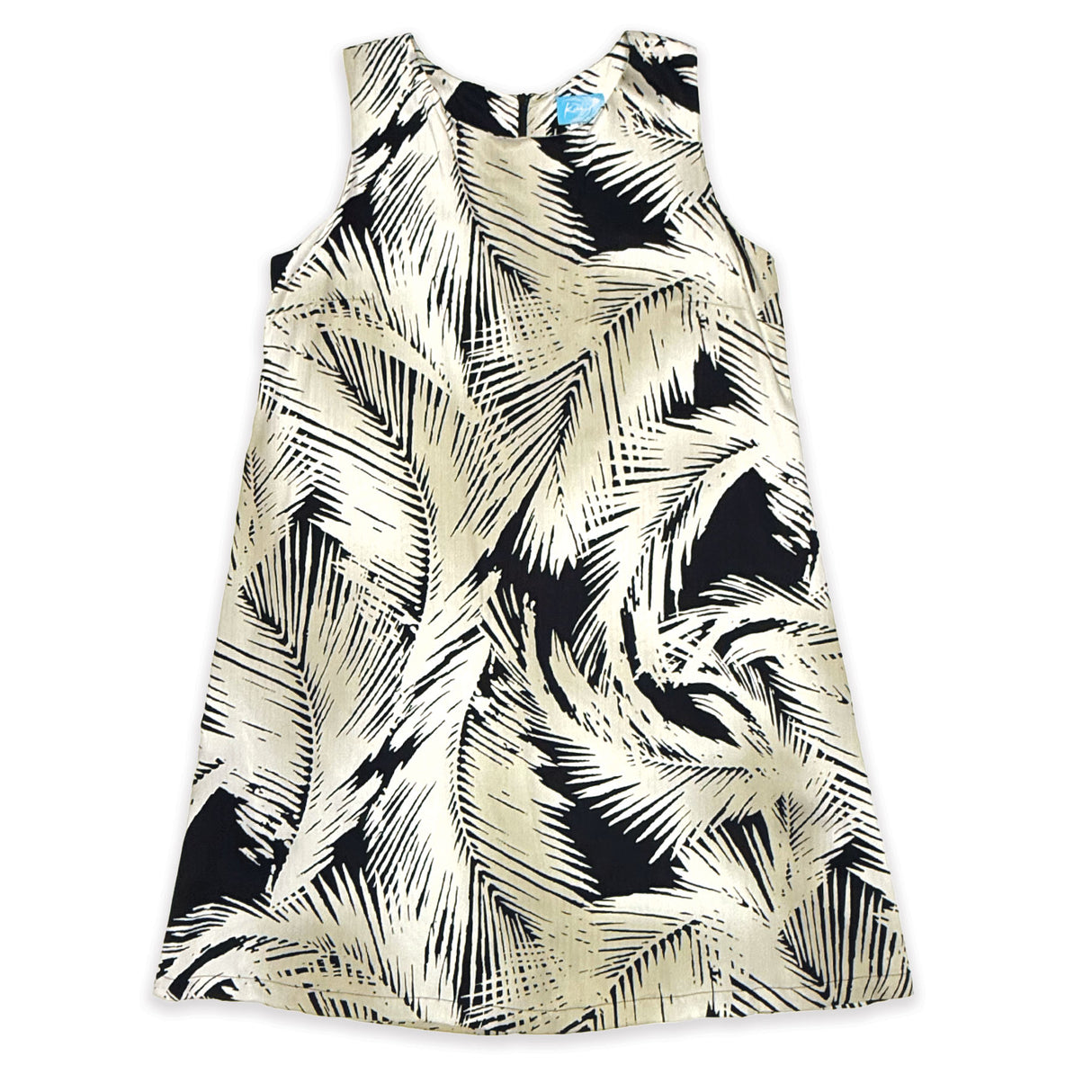 Palm Leaf Black Sand Women's Boatneck Dress