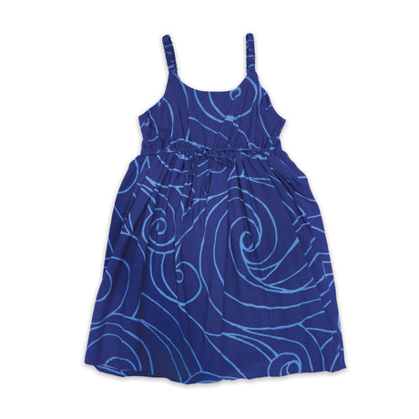 Ocean Waves Navy Periwinkle Girls Dress