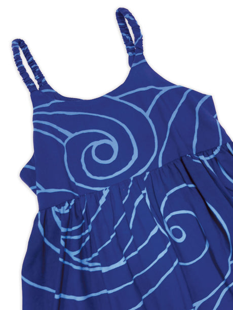 Ocean Waves Navy Periwinkle Girls Dress