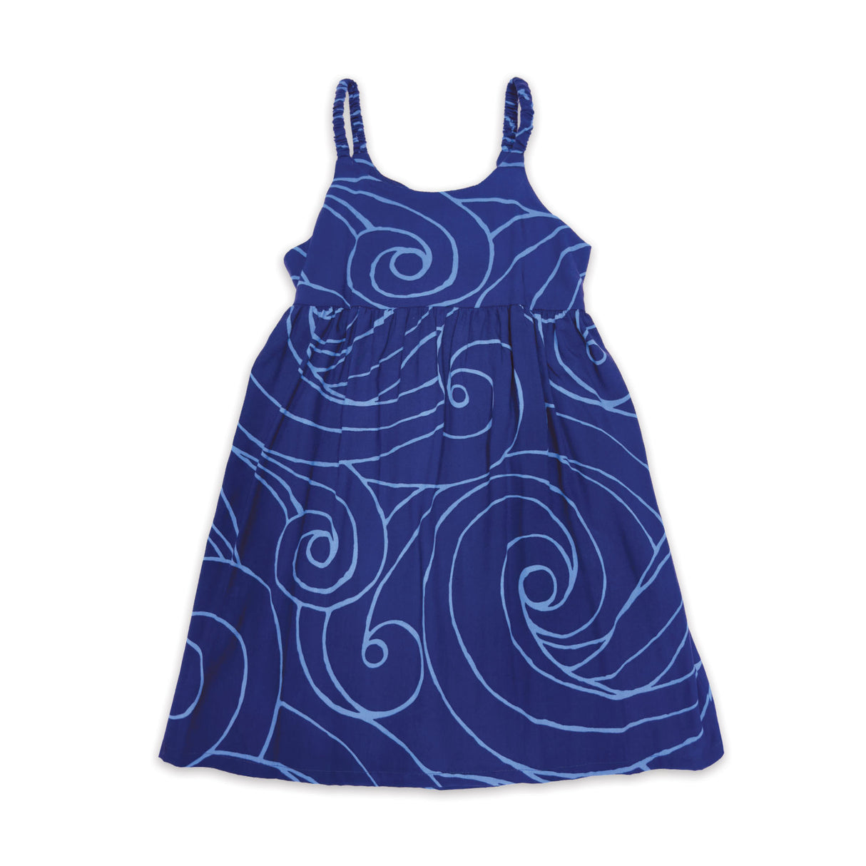 Ocean Waves Navy Periwinkle Girls Dress