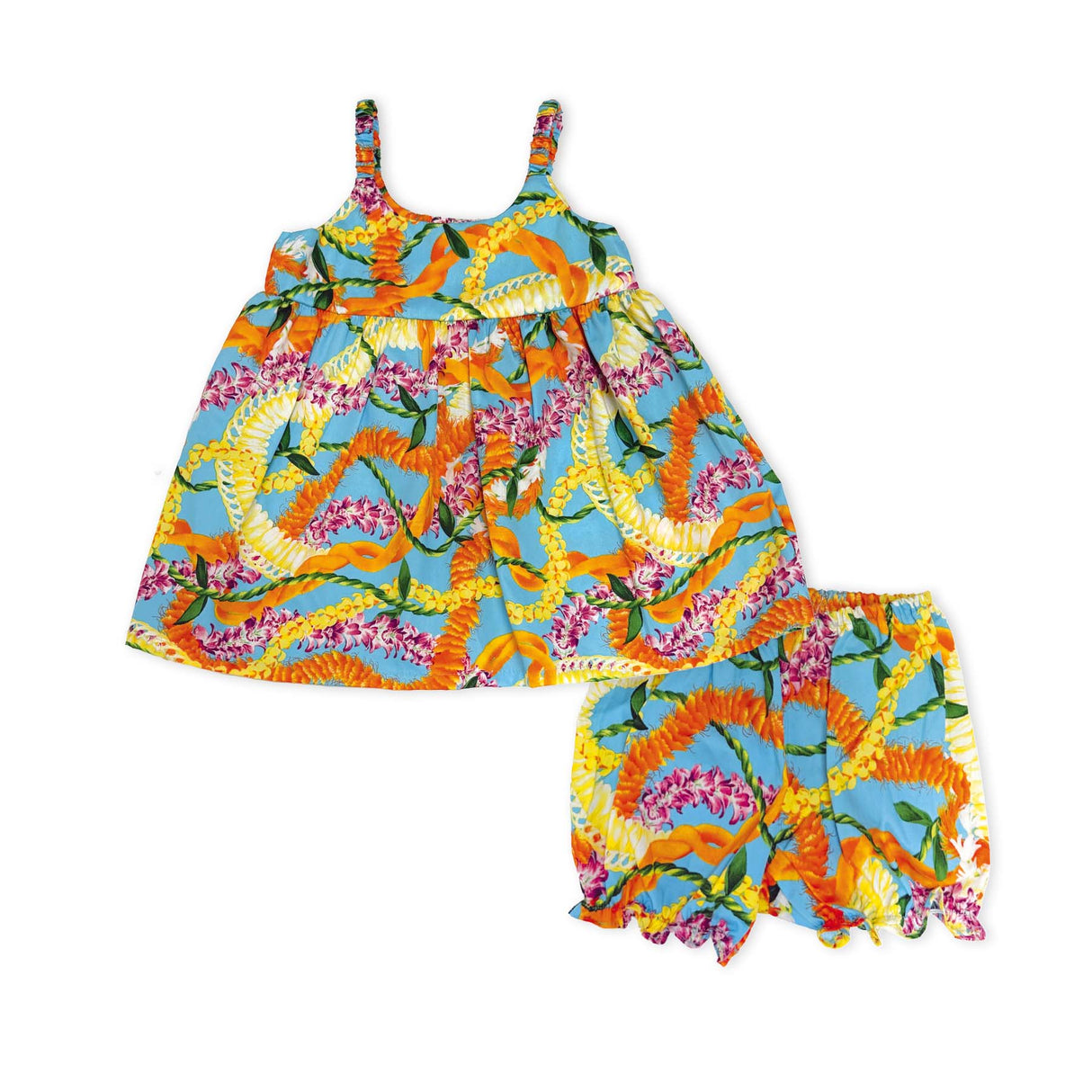 Leis of Aloha Blue Girls 2-Piece Sync Set